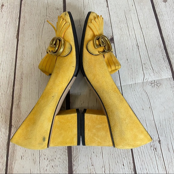 Gucci marmont double G suede fringe pumps - Picture 10 of 16